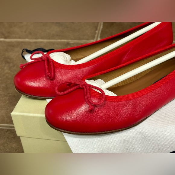 MARGAUX Size 7 WIDE The Demi Nappa Leather Ballet Flat in Scarlett Nappa - Picture 2 of 11